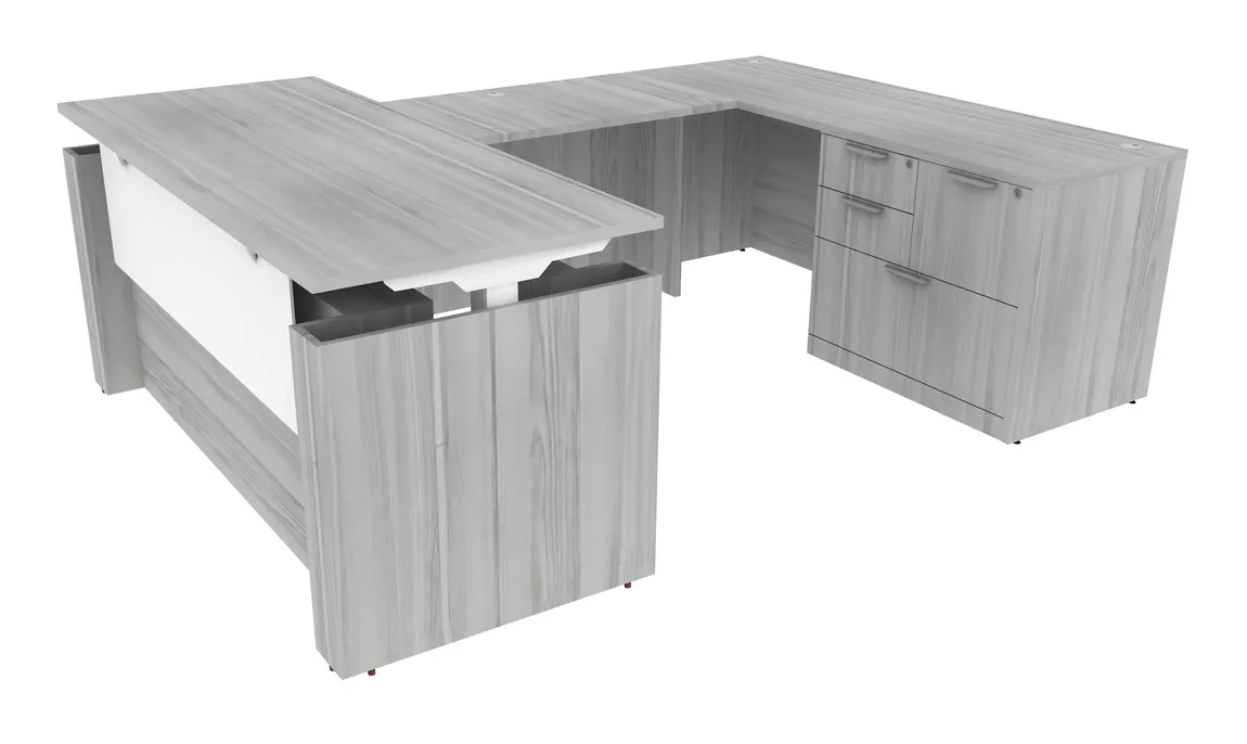 U Shaped Height Adjustable Desk