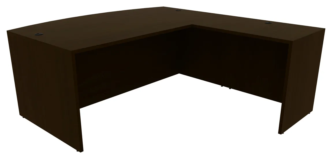 Bow Front L Shaped Desk Shell