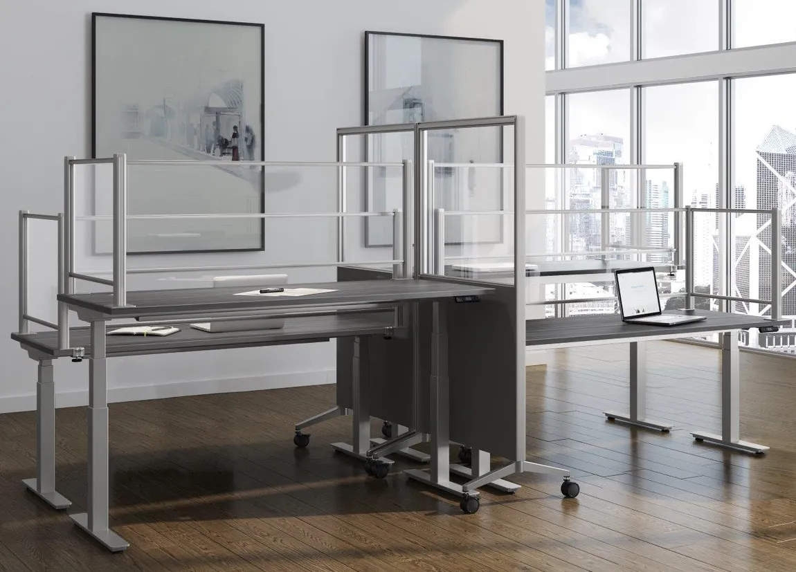 4 Person Height Adjustable Workstation