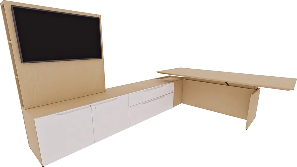 Height Adjustable L Shaped Desk