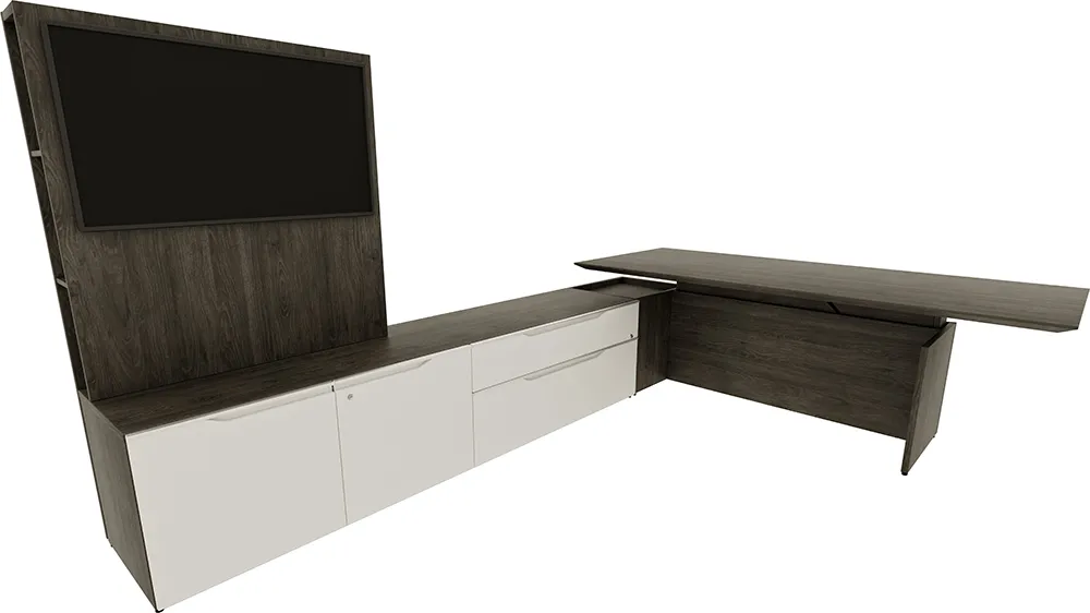 Height Adjustable L Shaped Desk
