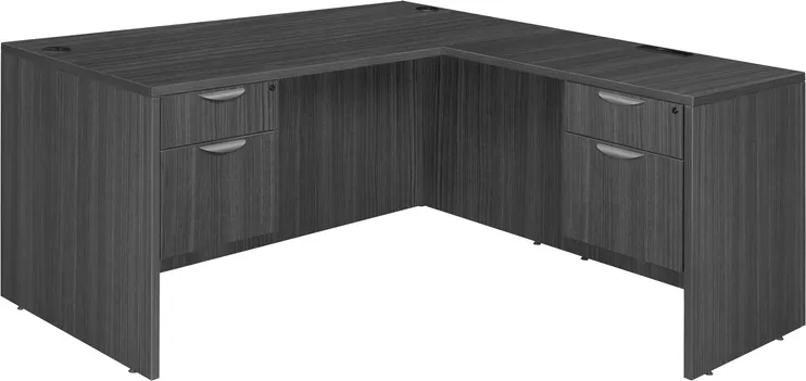 L Shaped Desk with Suspended Drawers