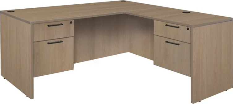 L Shaped Desk with Suspended Drawers