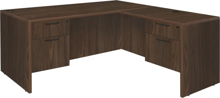 L Shaped Desk with Suspended Drawers