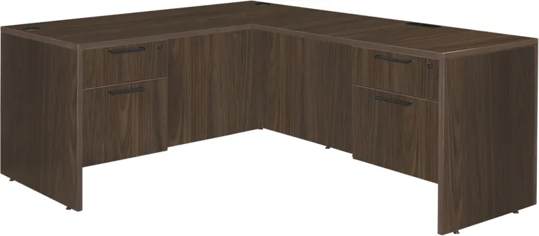 L Shaped Desk with Suspended Drawers