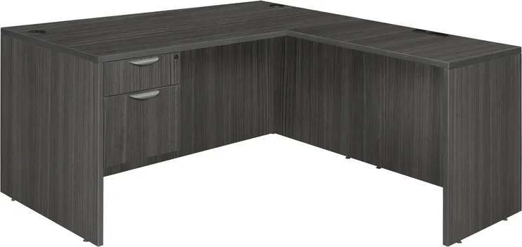 L Shaped Desk with Suspended Pedestal