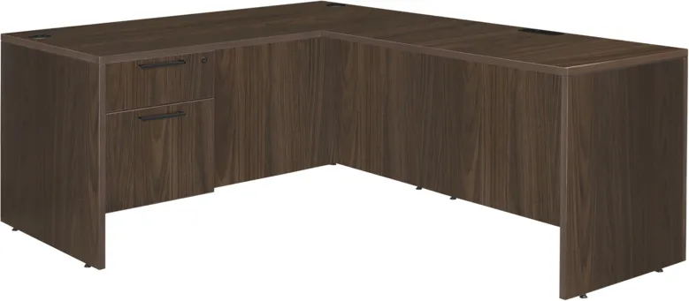 L Shaped Desk with Suspended Pedestal