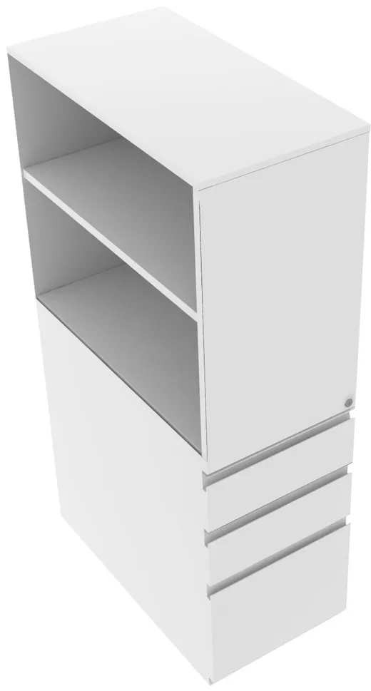 Storage Tower with Drawers and Shelves