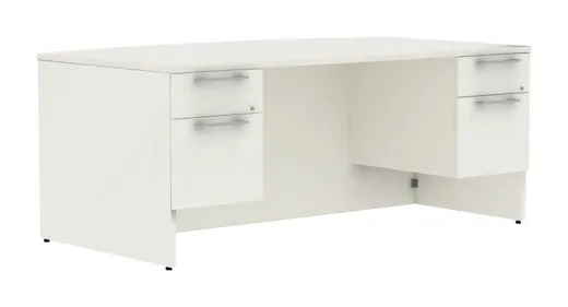small bow front desk with drawers 16