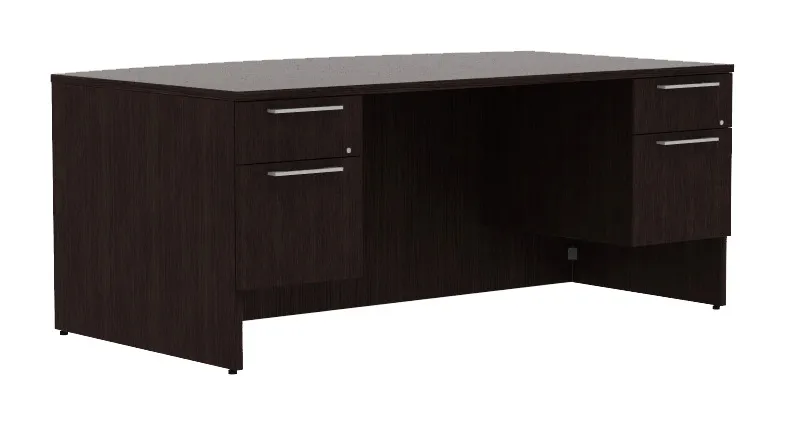 small bow front desk with drawers 17