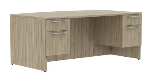 small bow front desk with drawers 18