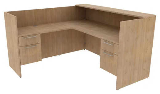 L Shaped Reception Desk with Drawers