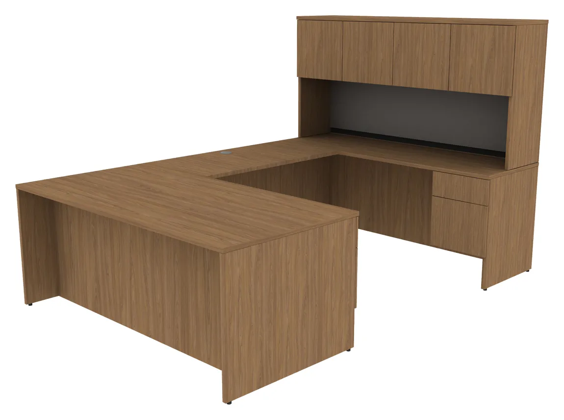 small u shaped desk with hutch and drawers 20