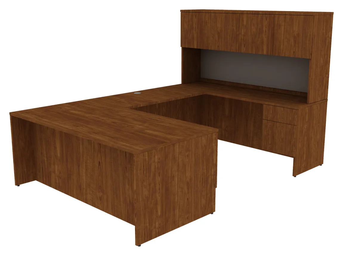 small u shaped desk with hutch and drawers 20