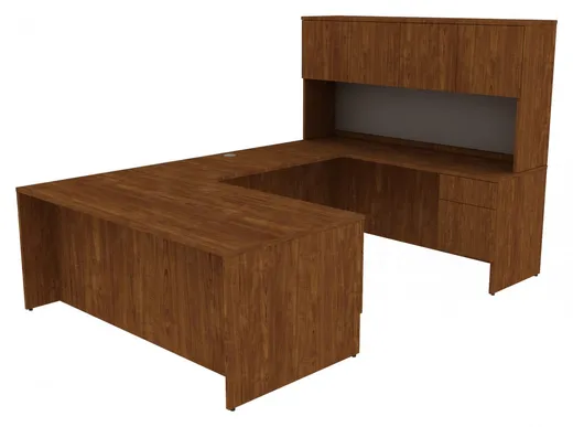 small u shaped desk with hutch and drawers 19