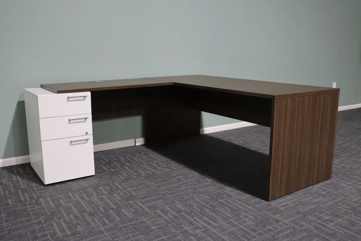 L Shaped Desk with Drawers