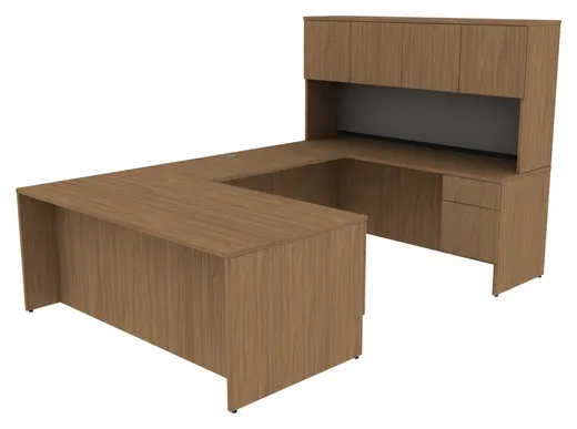 small u shaped desk with hutch and drawers 12