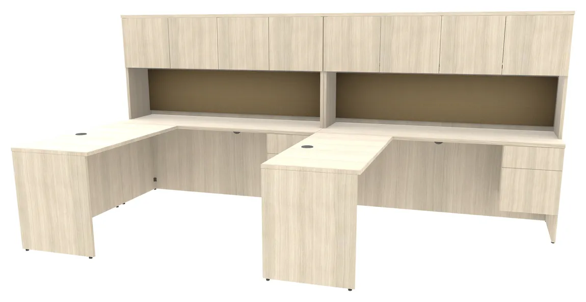 small 2 person desk with hutch and drawers 20