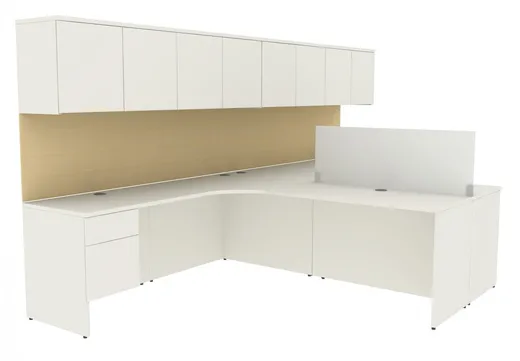 small two person desk with storage 17