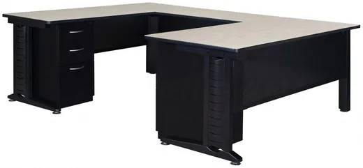 U Shaped Desk with Drawers