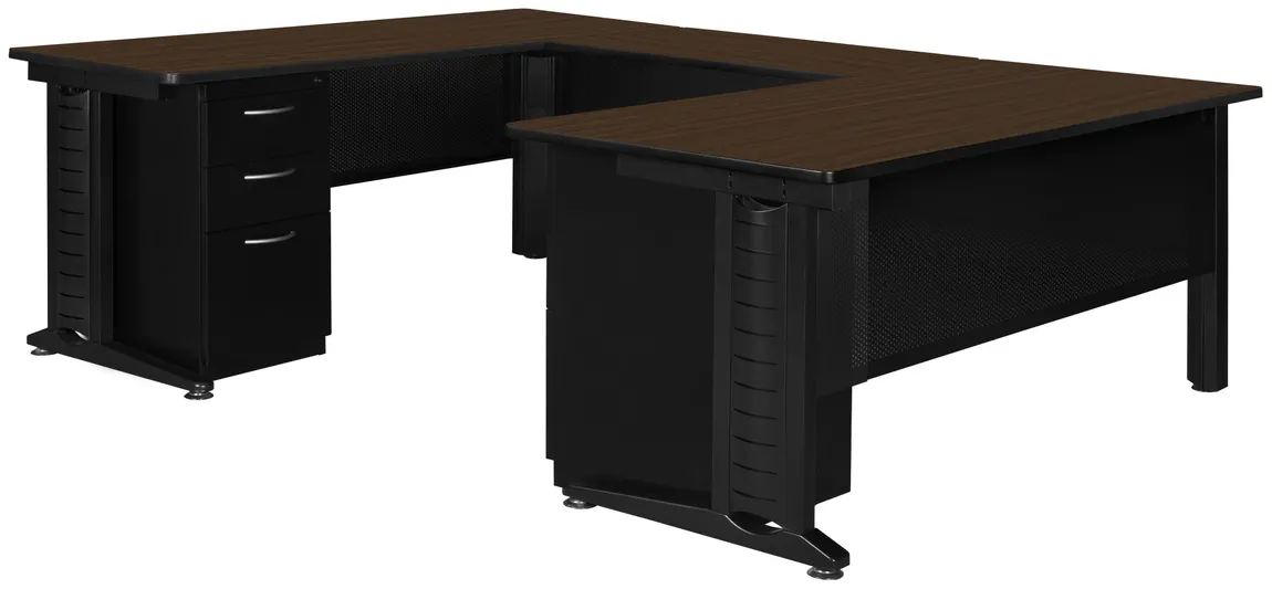 U Shaped Desk with Drawers