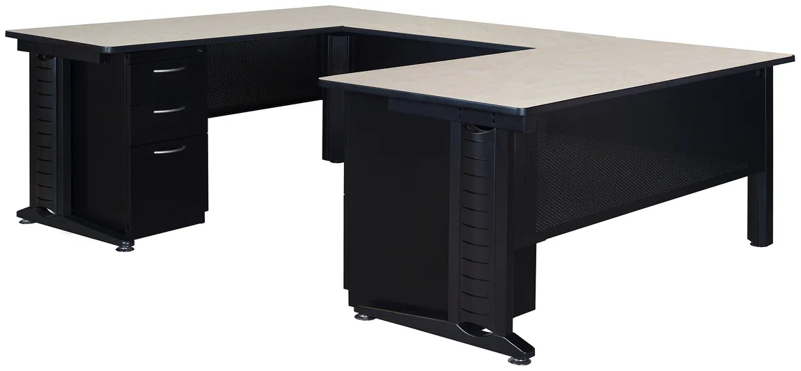 U Shaped Desk with Drawers