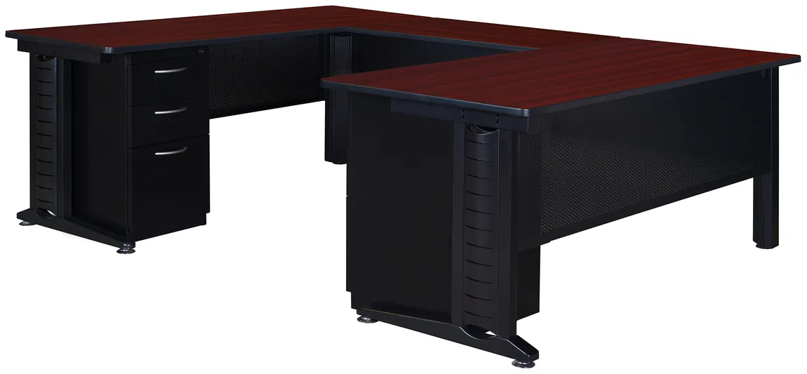 U Shaped Desk with Drawers