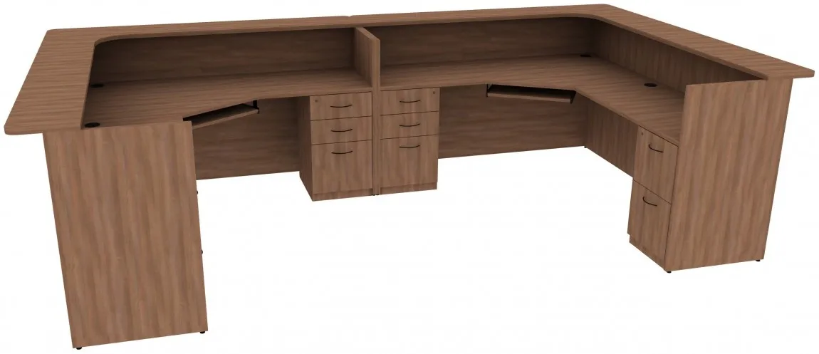 small 2 person reception desk with drawers 12