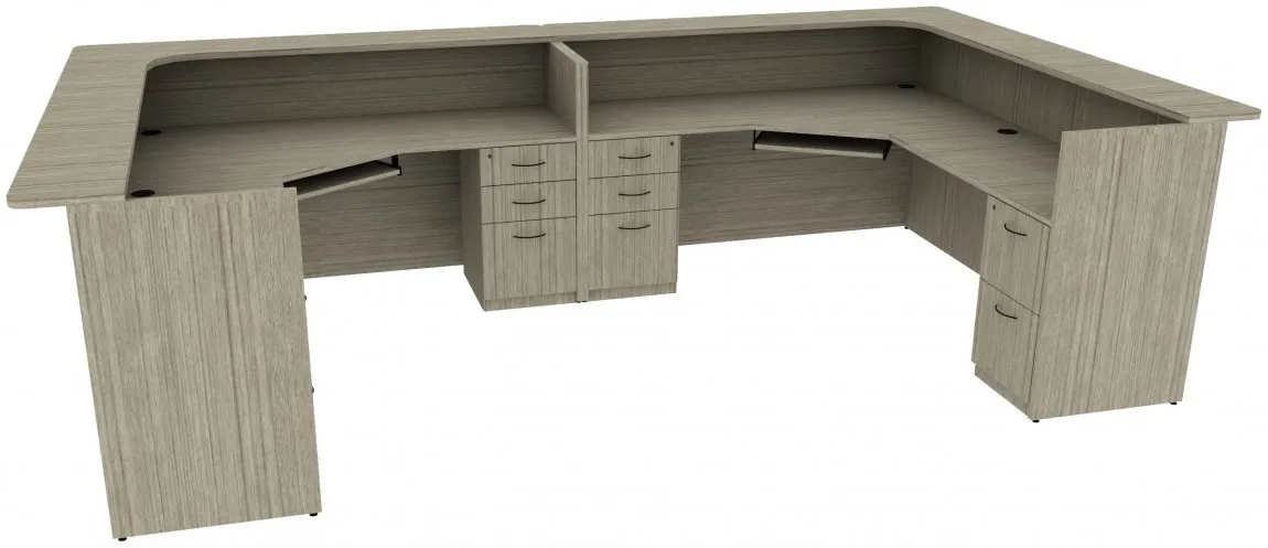 2 Person Reception Desk with Drawers