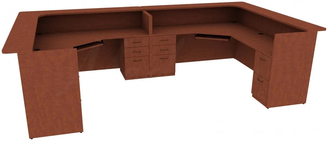 2 Person Reception Desk with Drawers