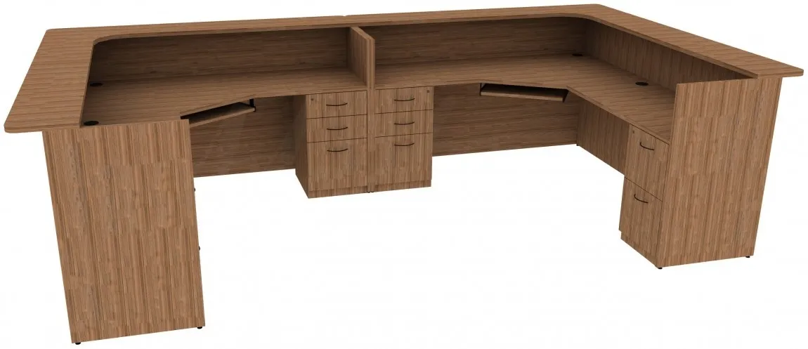 2 Person Reception Desk with Drawers