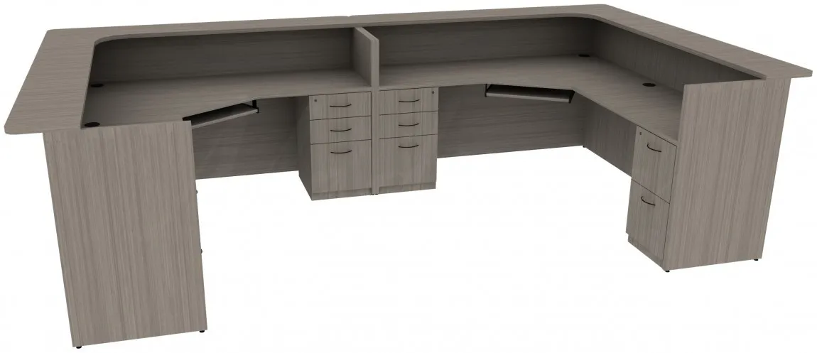 2 Person Reception Desk with Drawers