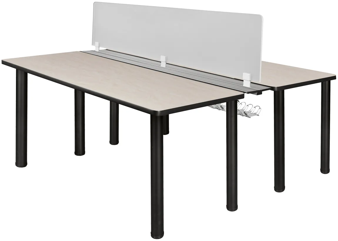 2 Person Workstation with Privacy Panels