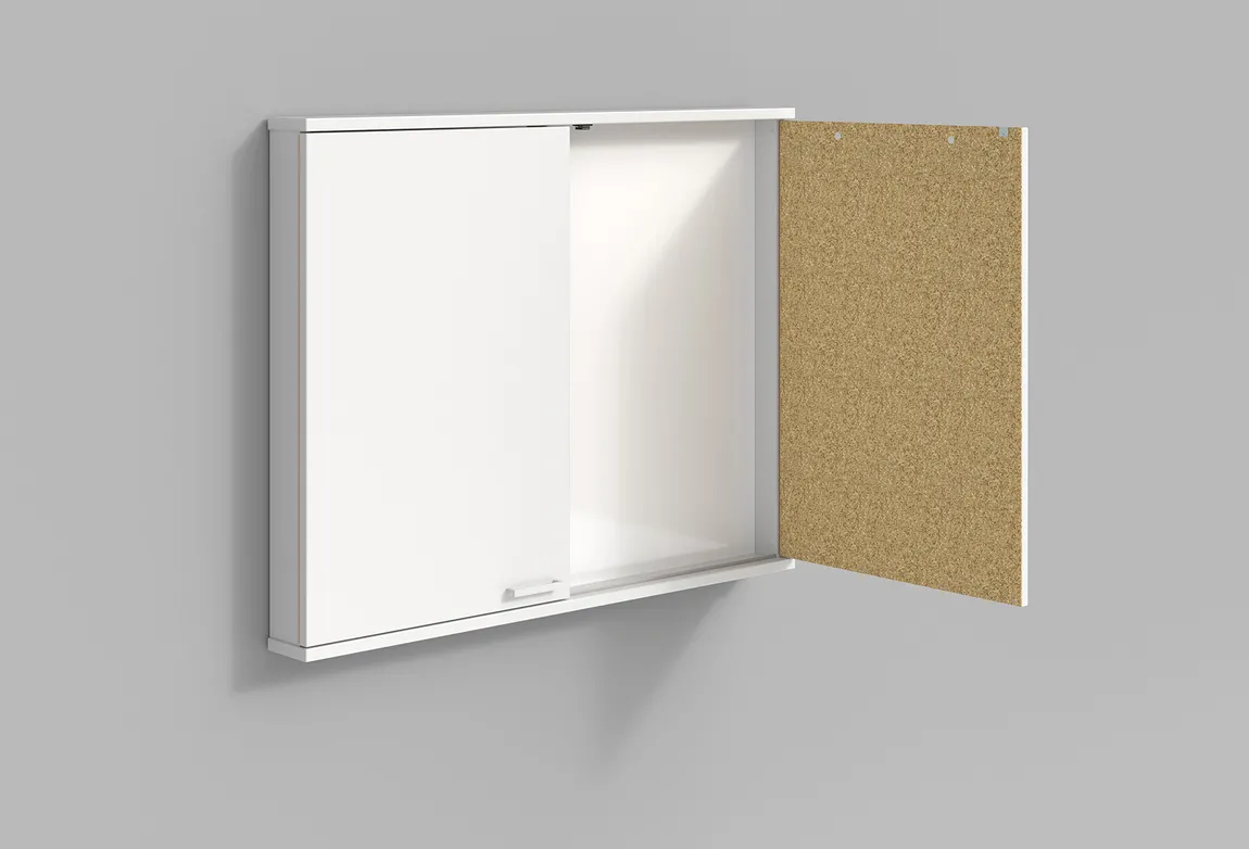 Dry Erase Whiteboard with Hinged Doors