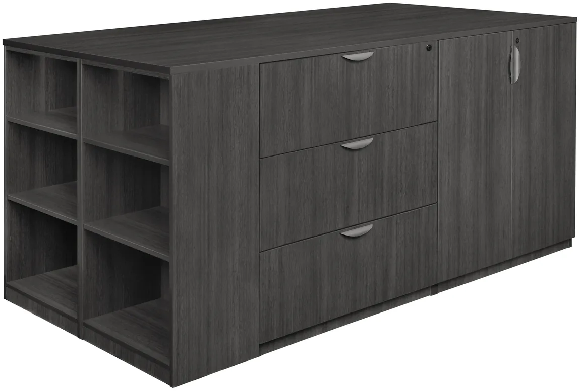 3 Storage Cabinet with Lateral File and Bookcase