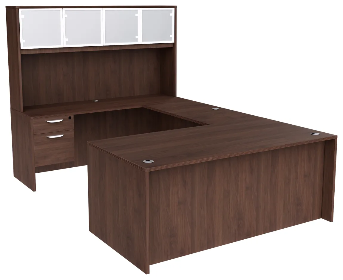 U Shaped Desk with Hutch