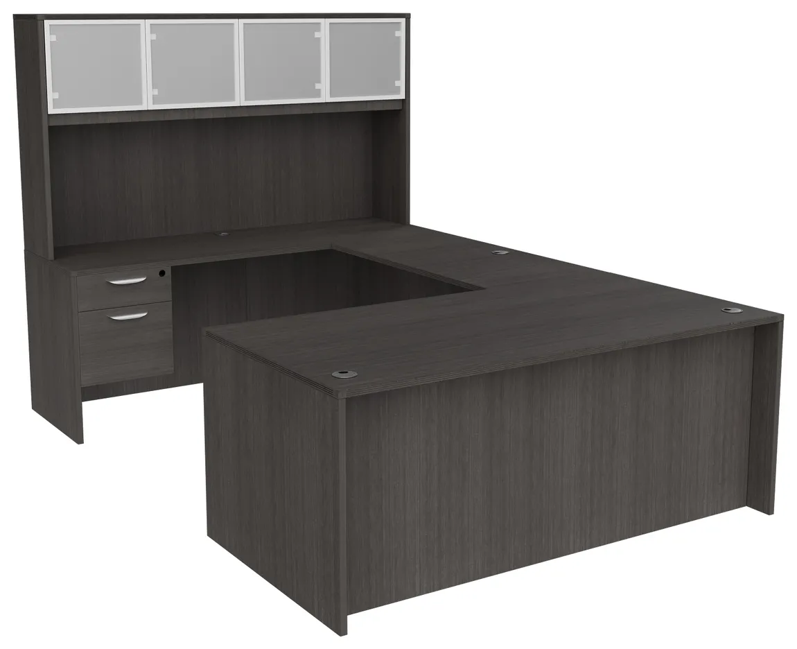 U Shaped Desk with Hutch