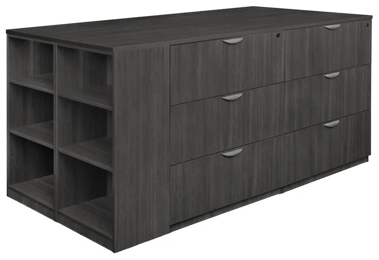 3 Lateral File with Storage and Bookcase