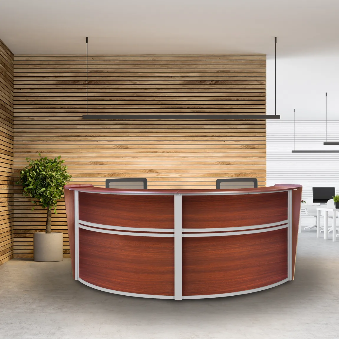 2 Person Curved Reception Desk