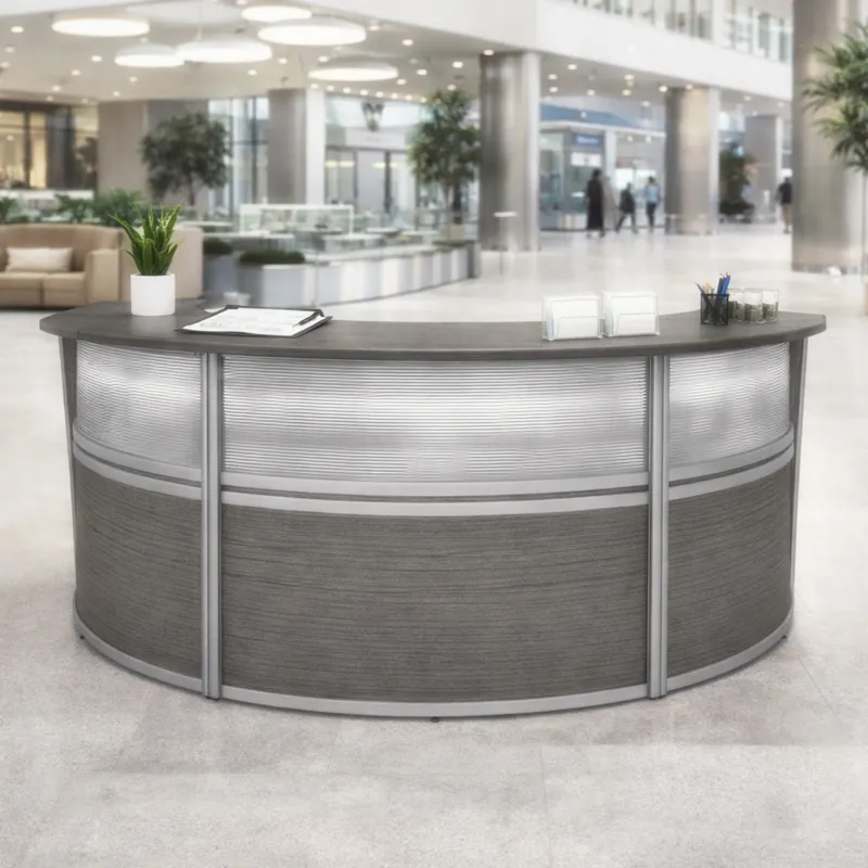 3 Person Curved Reception Desk