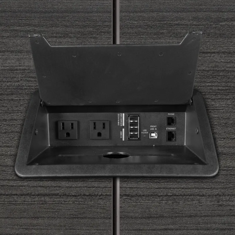 small rectangular conference table with power 11