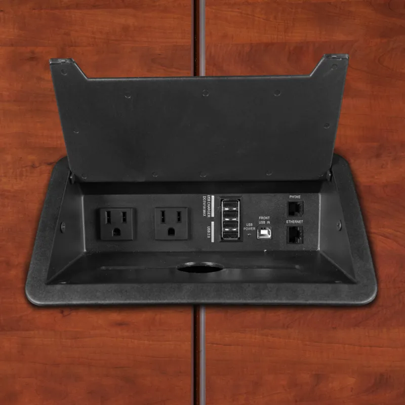 small rectangular conference table with power 11