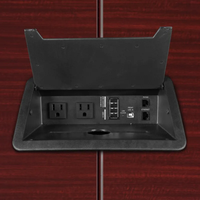 small rectangular conference table with power 11