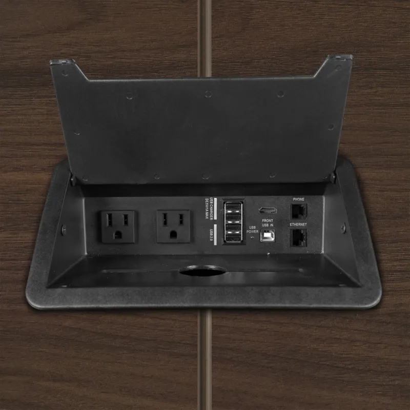 small rectangular conference table with power 11