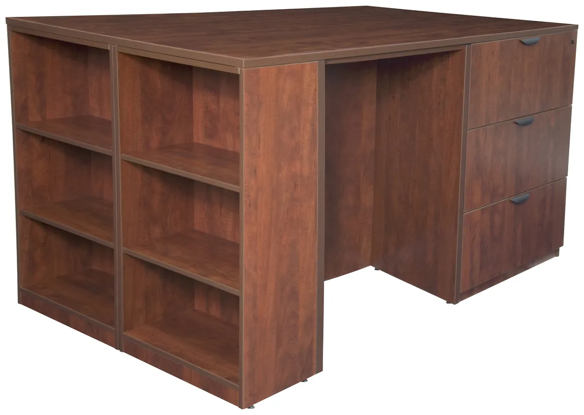 3 Person Standing Desk with Lateral Drawers