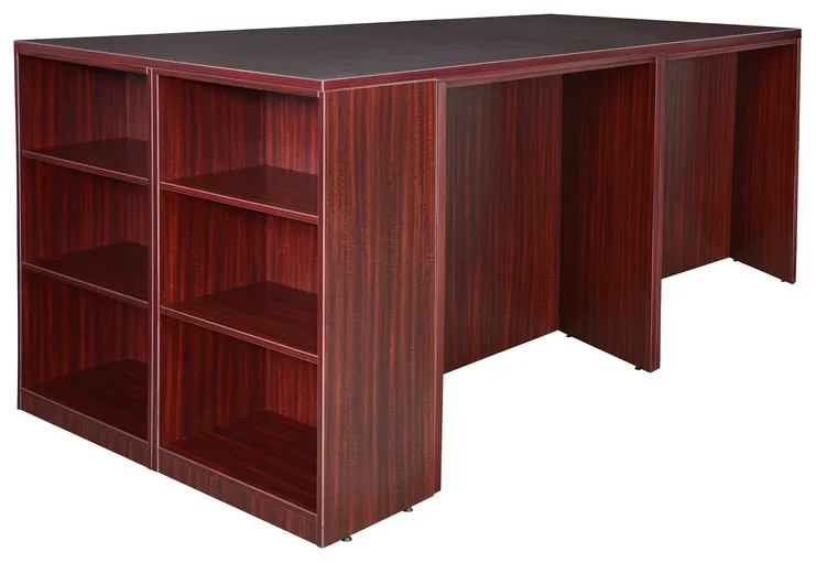 2 Person Standing Desk with Storage Cabinets