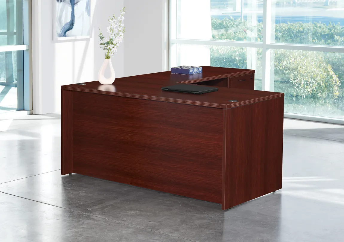 L Shaped Desk with Drawers