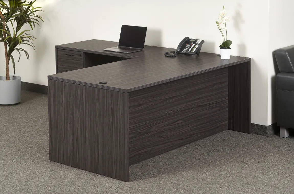 L Shaped Desk with Drawers