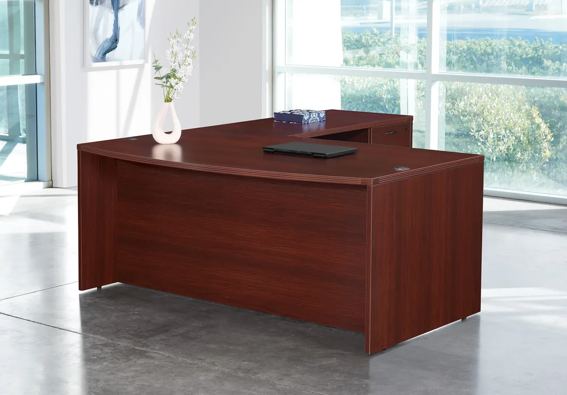 Bow Front L Shaped Desk