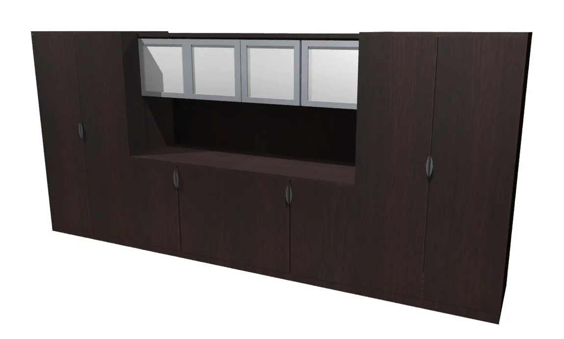 Credenza with Hutch and Storage Cabinets